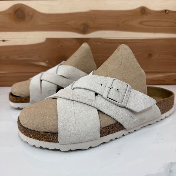 Birkenstock Sandals in White and Tan - Picture 1 of 12